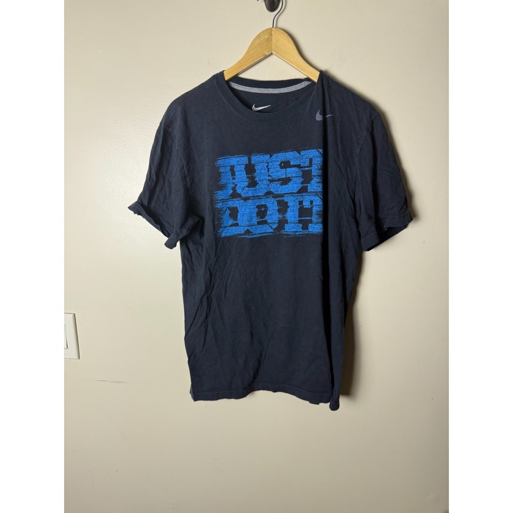 Nike Just Do It Shirt Mens L Black Short Sleeve Graphic Print